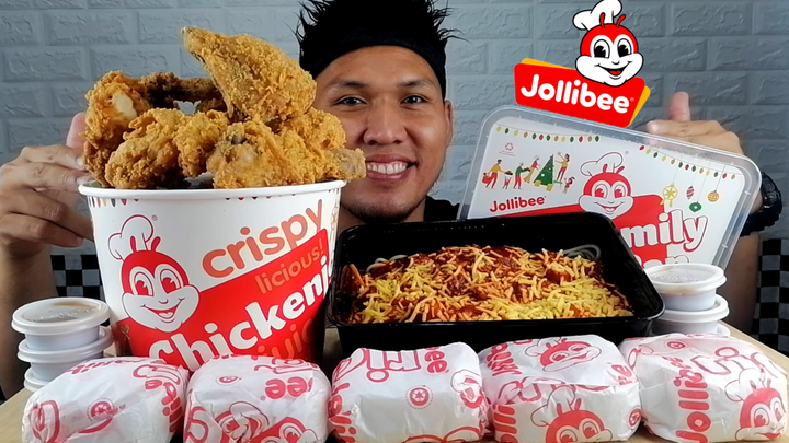 ULTIMATE JOLLIBEE MUKBANG | 5X BURGER RICE + 1 BUCKET CHIKEN JOY + 1 SPAGHETTI