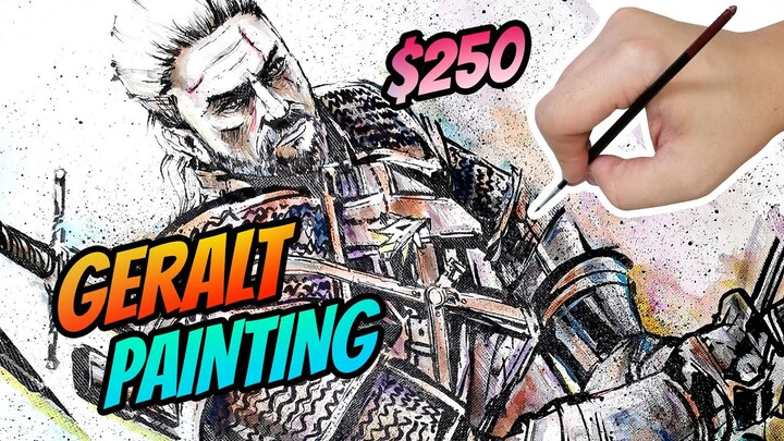 How to paint Geralt of Rivia. The Witcher 3: Wild Hunt. Acrylic on canvas. Painting by Ralph Cifra
