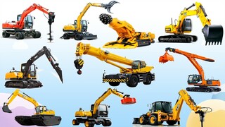 🚂🚜🚘 Bé Học Các Loại Xe: Cần Cẩu, Máy Xúc, Excavator, Crane, Xe Múc - Nhạc Thiếu Nhi ♫ KidSongs  🚎🚜🚛