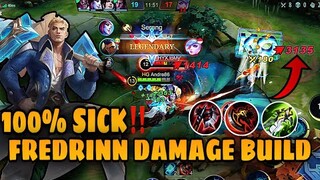100% SICK‼️FREDRINN DAMAGE BUILD AND EMBELM 2023‼️MOBILE LEGENDS