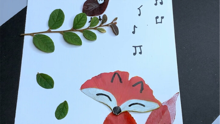 Use autumn leaves to create a fun and easy collage of a crow and a fox—grab the kids and give it a t