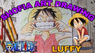 drawing Luffy dari anime one piece