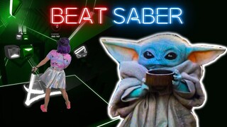 Baby Yoda in BEAT SABER [Mixed Reality]