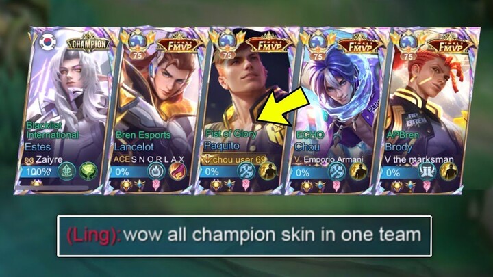 5 MAN RANKED WITH A TWIST!  (ALL CHAMPION SKIN) ft. BREN PAQUITO
