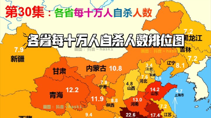 [Episode 16 | Social Environment] Ladder Chart Showing Suicide Rates per 100,000 People Across China