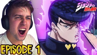 JOSUKE HIGASHIKATA!! JoJo's Bizarre Adventure Episode 1 REACTION + REVIEW (Diamond is Unbreakable)