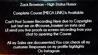 Zack Browman  course  - High Status Humor download