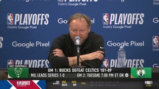 Giannis got pure talent, pure instinct - Mike Budenholzer on Bucks def. Celtics Game 1 East Semi