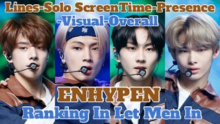 ENHYPEN RANKING IN "LET ME IN (20 CUBE)" | Lines, Solo Screen Time, Presence, Visual, Overall)