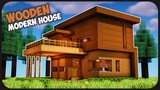 Cara Membuat Rumah Kayu Modern ! [ STATER HOUSE MEWAH ] || Minecraft Modern Pt.42