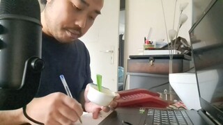 ASMR GREEK YOGHURT + OFFICE SOUNDS • TYPING, MOUSE CLICKING, WRITING, SOFT SPOKE