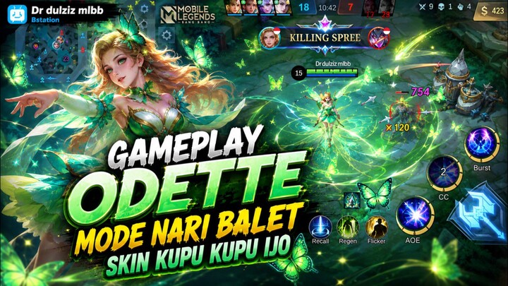 Odette mode nari balet skin kupu kupu ijo