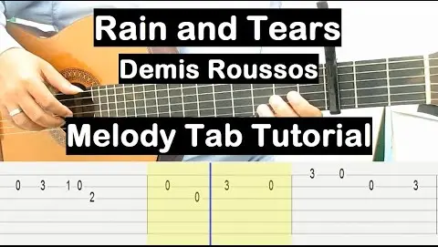 Rain and Tears Guitar Lesson Melody Tab Tutorial Guitar Lessons for Beginners