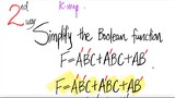 2nd/2ways: [k map] logic Simplify the Boolean function F=A'B'C+A'BC+AB'