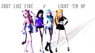 【MMD•Aphmau】Just Like Fire ✗ Light 'Em Up 【Aphmau Girls】