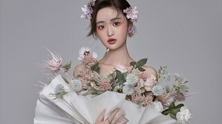 ชุดดอกไม้ที่ทำจากกระดาษห่อของขวัญถ่ายรูปแล้วสวยสุดๆ เลย~