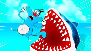 Roblox หนีจากฉลามยักษ์ MEGLADON กับ Oggy และ Jack Rock Indian Gamer