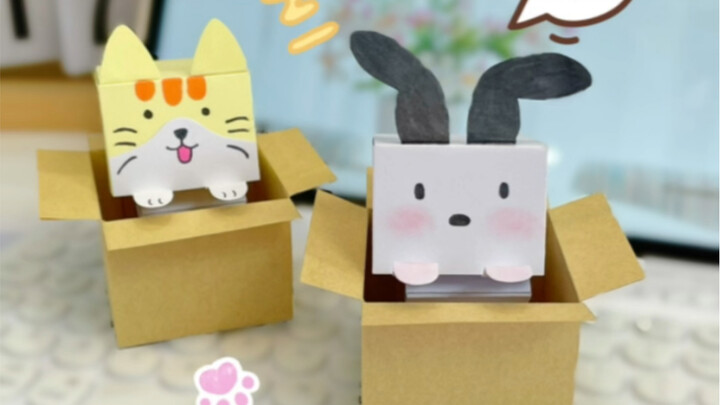 儿子想要宠物，就给他做了两个宠物礼盒，还会和你躲猫猫，超可爱