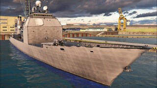 Modern Warships: the rarely use ship USS PORT ROYAL in action.
