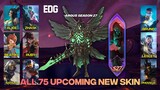 ALL 75 UPCOMING NEW SKIN MOBILE LEGENDS | S27 ARGUS SKIN, ANNUAL STARLIGHT 2022, KARRIE COLLECTOR