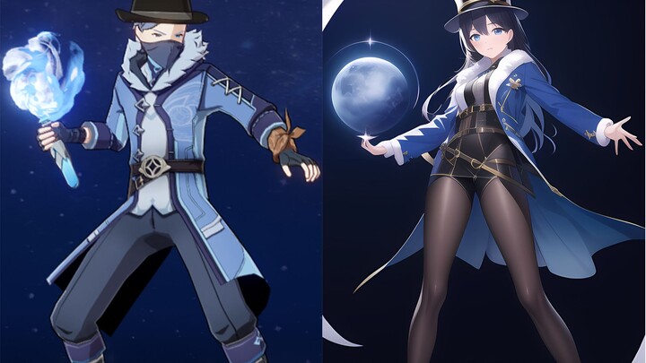 Original Genius Maiden Transformation Compendium: Heartstealer Gang [Genshin Impact AI Art]