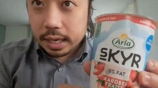 ASMR Plate Licking Skyr Strawberry Yoghurt & Giving You Compliments