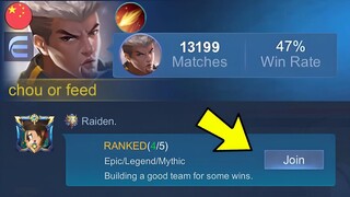 I PRANK 4 RANDOMS IN GLOBAL CHAT USING LOW WINRATE CHOU !! 😂