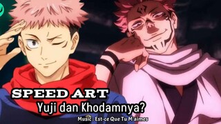 Kenapa Yuji sama Khodamnya lebih ganteng Khodamnya ya? padahal kan 1 tubuh? || SpeedArt Yuji&Sukuna