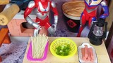 Tiga wakes up the original Ultraman who was sleeping and asks him to make delicious ham noodles to r