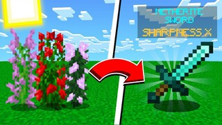 Minecraft But Flowers Drop OP Items... (Addon Download For MCPE/Minecraft Bedrock 1.17+)