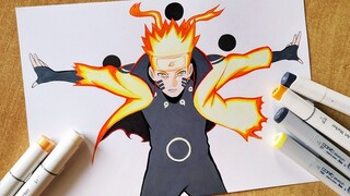 How to Draw Naruto Six Paths Sage Mode - Naruto Shippuden | Step By Step Tutorial