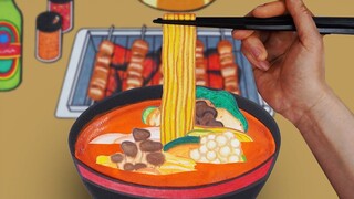 [Animasi stop-motion]🍲Pengalaman mendalam dari hotpot pedas swalayan, terkadang saya ingin memesan s