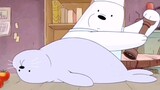 [We Bare Bears] After the physical examination, the white bear did not want to eat the seal, nor did