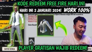 KODE REDEEM FREE FIRE TERBARU 2 JANUARI 2024 HARI INI | KODE REDEEM FF TERBARU 2 JANUARI 2024