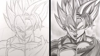 How to Draw GOKU Ultra Instinct vs VEGETA Ultra Ego