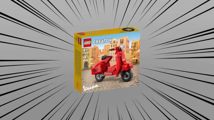 แอนิเมชันการประกอบที่สมจริง รถจักรยานยนต์ Lego Vespa