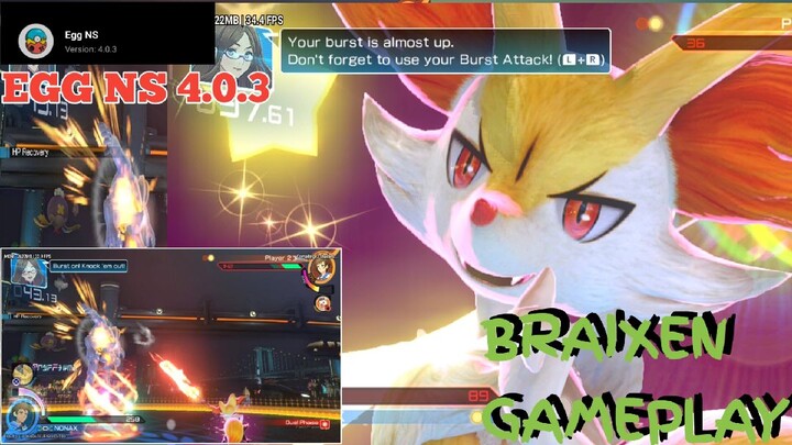 BRAIXEN GAMEPLAY | EGG NS 4.0.3 POKKEN TOURNAMENT DX ON POCOX3 PRO 8/526 SD860