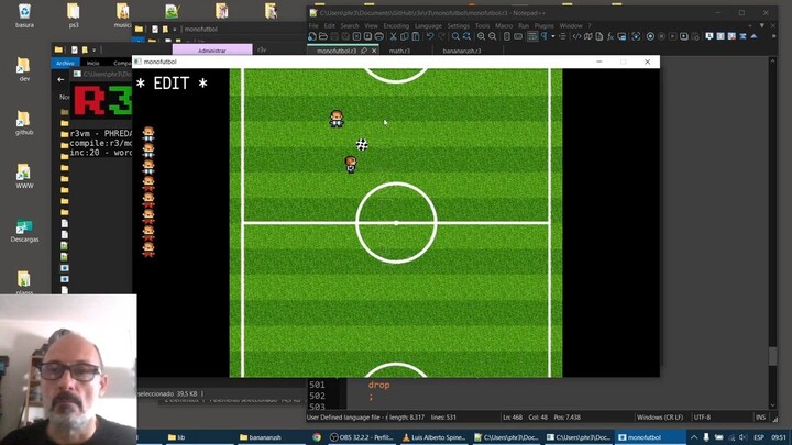 coding in r3forth - monofutbol 4
