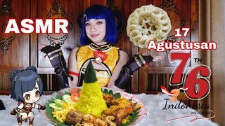 XiangLing makan Nasi Tumpeng khas Indonesia🇮🇩 Genshin Impact Cosplay Mukbang ASMR