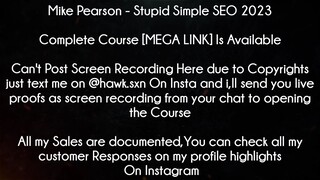 Mike Pearson Course﻿ Stupid Simple SEO 2023 Download