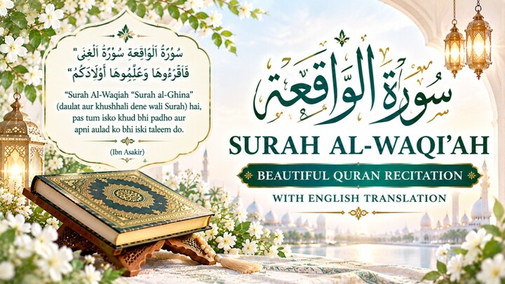 Surah Al-Waqiah | Beautiful Quran Recitation | Arabic & English Translation