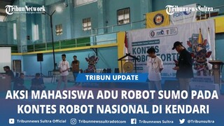 Aksi Mahasiswa Adu Robot Sumo di Kontes Robot Nasional FORTEI IV UHO Kendari Sultra, Ada Pelajar SMA