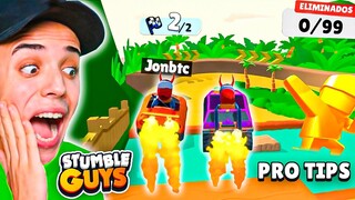 PROBANDO los MEJORES PRO TIPS del NUEVO MAPA de STUMBLE GUYS! *coches*