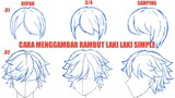 Cara Menggambar Rambut Laki Laki  Dengan Mudah | how to draw men's hair easily