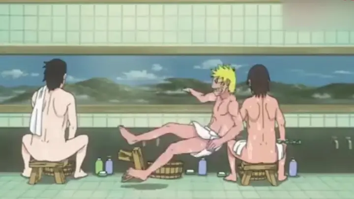 Naruto-Naruto took a bath with his friends and was frightened by Shino's lower body!