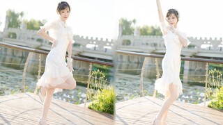 【12】Layar Vertikal Cheongsam Bunga Persik～