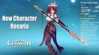 Rosaria New Character Lv80 Gameplay Showcase Physical Build - Genshin Impact