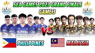 [TAGALOG] PHILIPPINES VS MALAYSIA GAME 3 | SEA GAMES 2023 MLBB MALE GRAND FINALS