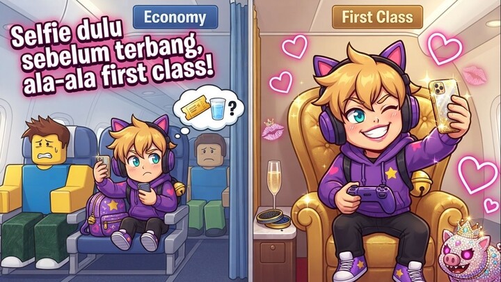 Selfie dulu sebelum terbang_ ala-ala first class!