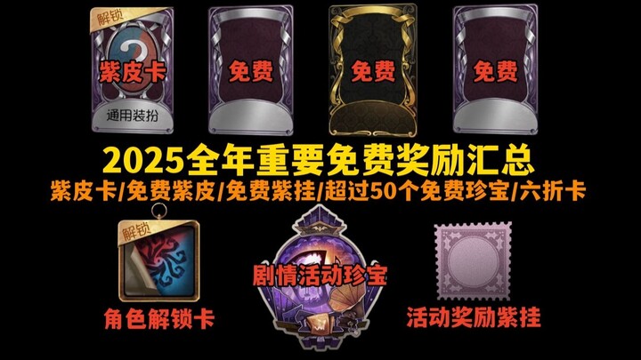 【Identity V】2025 Yearly Summary of Major Free Rewards